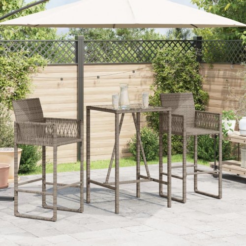 Barbord til haven i polyrattan 70 x 70 x 110 cm grå