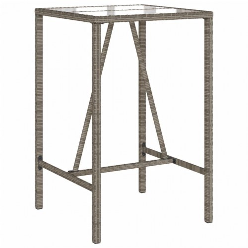 Barbord til haven i polyrattan 70 x 70 x 110 cm grå