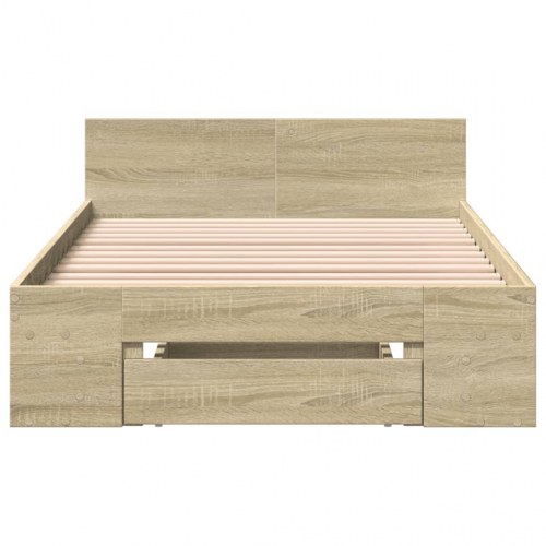 Sengeramme med skuffe 75 x 190 cm - sonoma-eg