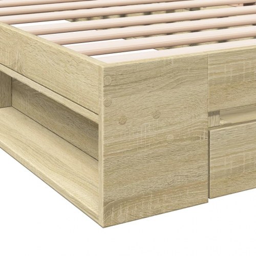Sengeramme med skuffe 75 x 190 cm - sonoma-eg