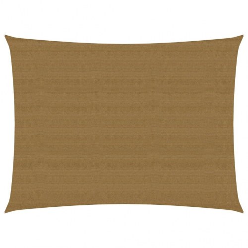 Solsejl 160 g/m² 6 × 7 m - HDPE, gråbrun, rektangulært