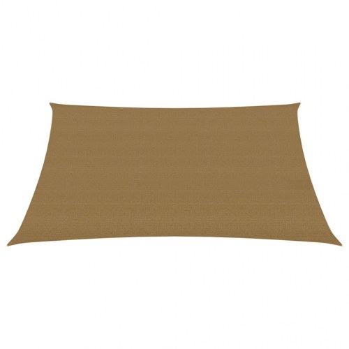 Solsejl 160 g/m² 6 × 7 m - HDPE, gråbrun, rektangulært