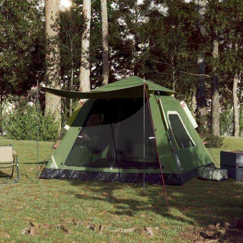 5-personers campingtelt kuppel quick-release grøn