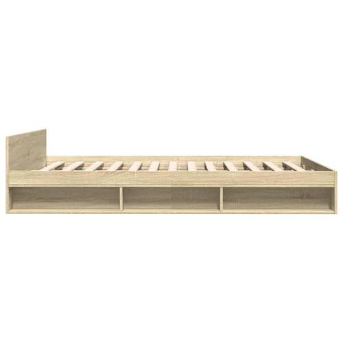 Sengeramme med skuffer 120x190 cm konstrueret træ sonoma-eg
