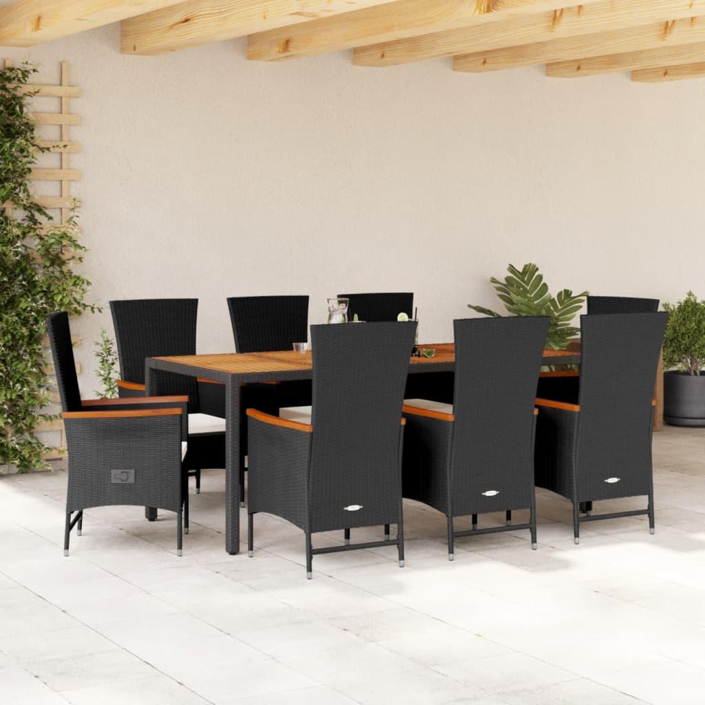 Spisebordssæt Til Haven 5 Dele Med Hynder Polyrattan - 8 / Stol / 190 cm bordlængde
