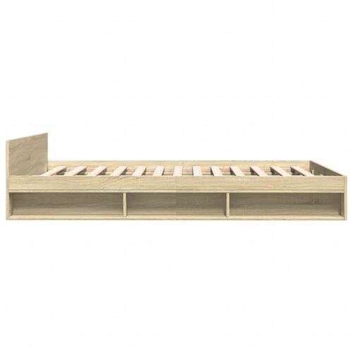 Sengeramme med skuffer 120x200 cm konstrueret træ sonoma-eg