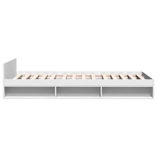 Sengeramme med skuffe 90x200 cm konstrueret træ hvid