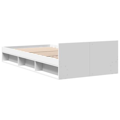 Sengeramme med skuffe 90x200 cm konstrueret træ hvid