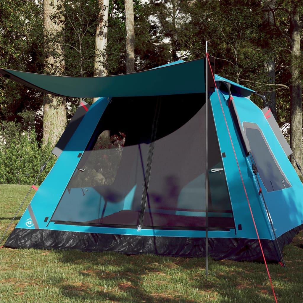 5 Personers Campingtelt Kuppel Quick Release Blå