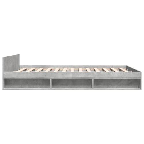 Sengeramme med skuffer 135x190 cm konstrueret træ betongrå