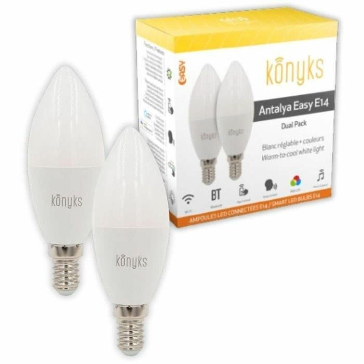 Konyks Antalya Easy E14 LED stearinpære - Hvid, RGB, app-styring (2-pack)