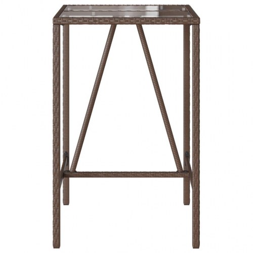 Barbord til haven 70×70×110 cm i polyrattan - brun