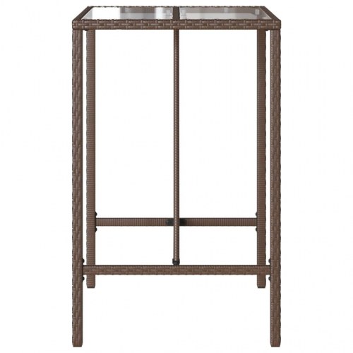 Barbord til haven 70×70×110 cm i polyrattan - brun