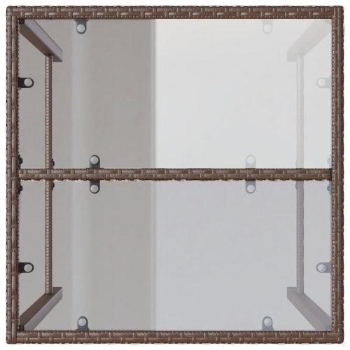 Barbord til haven 70×70×110 cm i polyrattan - brun