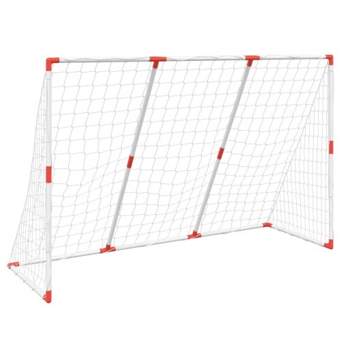 Fodboldmål til børn 184x64x124 cm med 2 bolde hvid