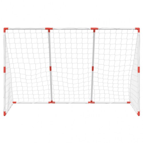 Fodboldmål til børn 184x64x124 cm med 2 bolde hvid