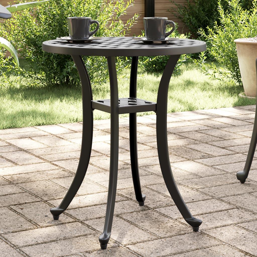 Havebord Ø48 x 53 cm i støbt aluminium - sort