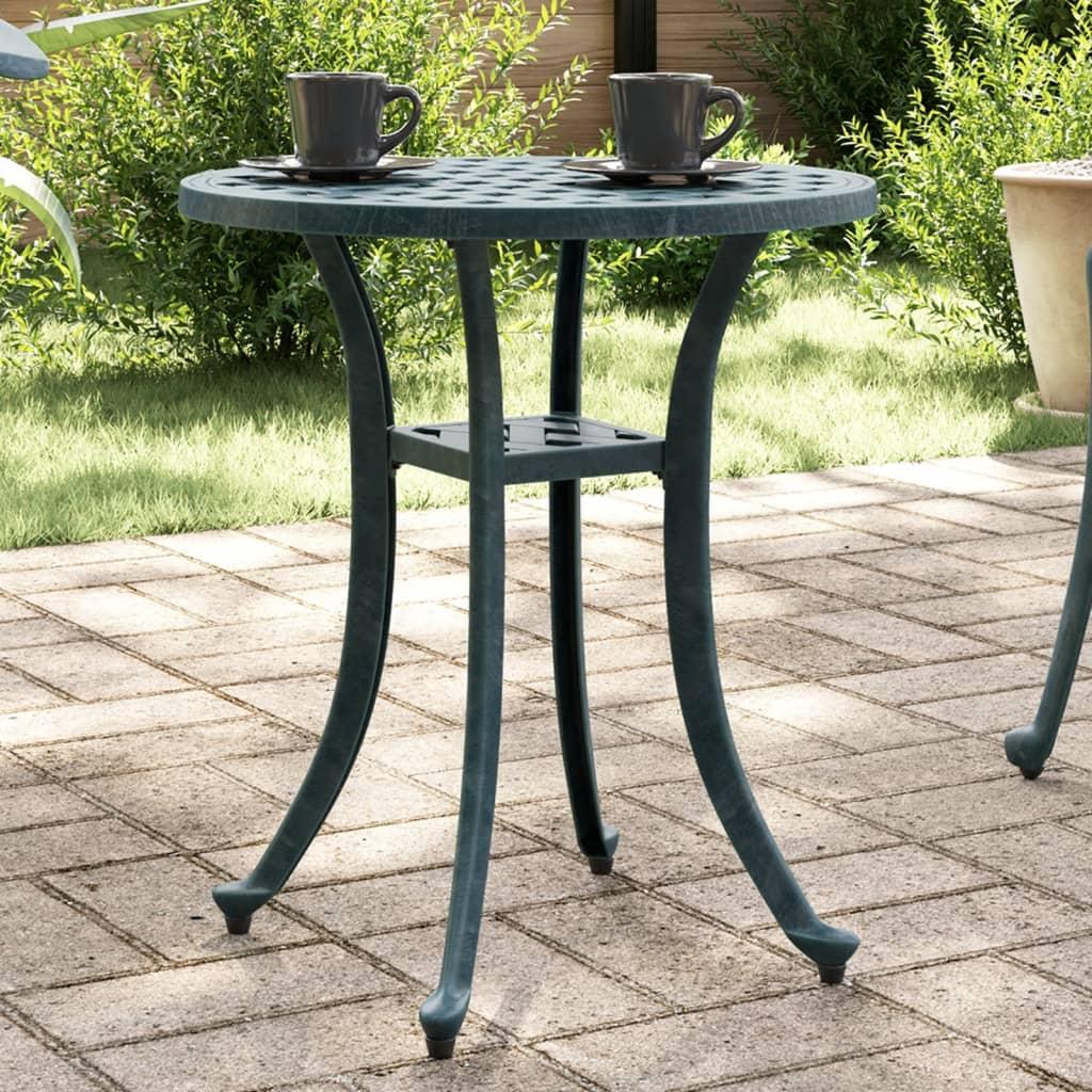 Havebord i støbt aluminium Ø48 × 53 cm - grøn