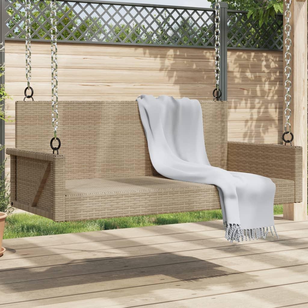 Gyngebænk 119X56X48 Cm Polyrattan Beige - Beige / Nej