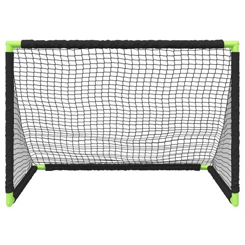 Fodboldmål til børn 90x64x64 cm foldbart sort