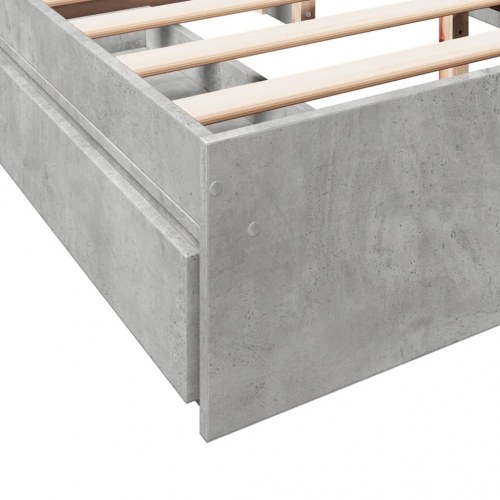Sengeramme med 4 skuffer 150 x 200 cm - betongrå