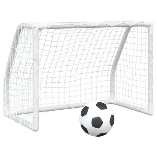 Fodboldmål 2 stk. 64x35x48 cm med bold til børn metal hvid