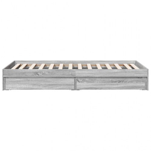 Sengeramme med 4 skuffer 90 x 200 cm - grå sonoma-eg