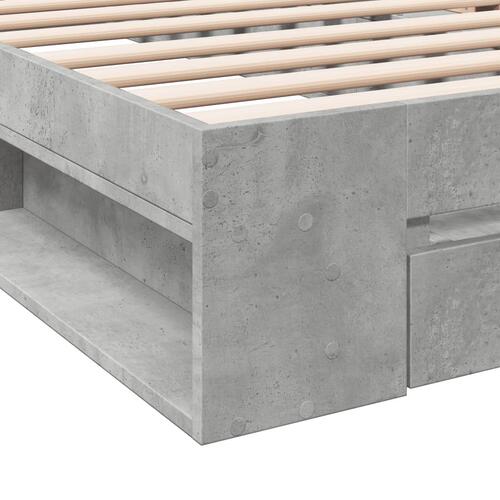 Sengeramme med skuffe 90x190 cm konstrueret træ betongrå