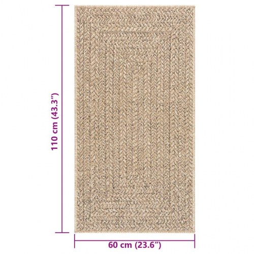 Gulvtæppe ZIZUR 60×110 cm - jute‑look til inde og ude