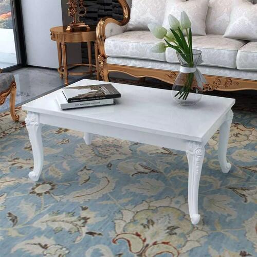 Sofabord 100 x 60 x 42 cm højglans hvid