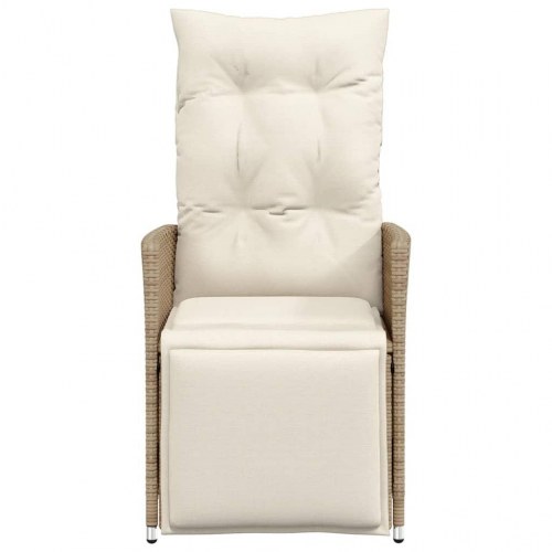 Havestole 2 stk. med lænefunktion og hynder - beige