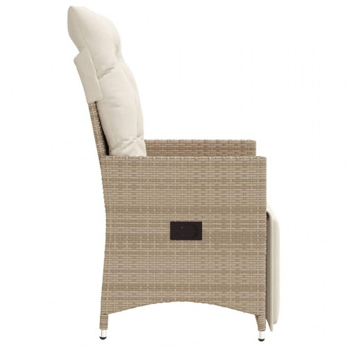Havestole 2 stk. med lænefunktion og hynder - beige
