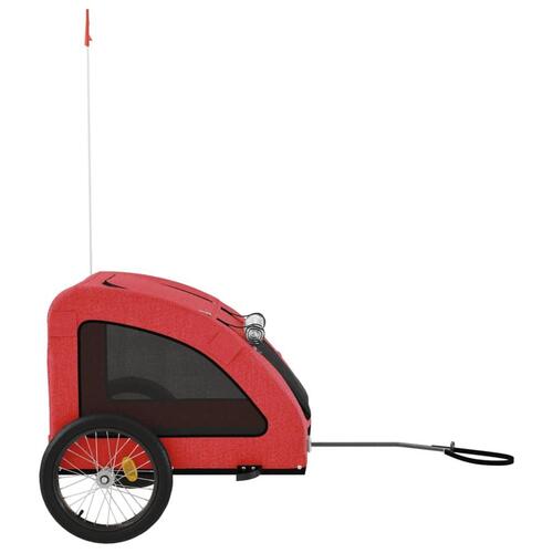 Cykeltrailer til kæledyr oxfordstof og jern rød