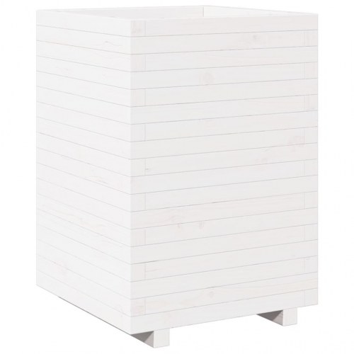 Plantekasse 50 x 50 x 72,5 cm i massivt fyrretræ - hvid