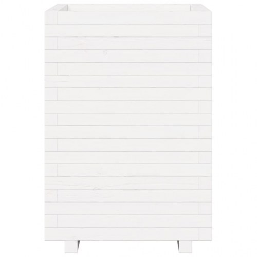 Plantekasse 50 x 50 x 72,5 cm i massivt fyrretræ - hvid