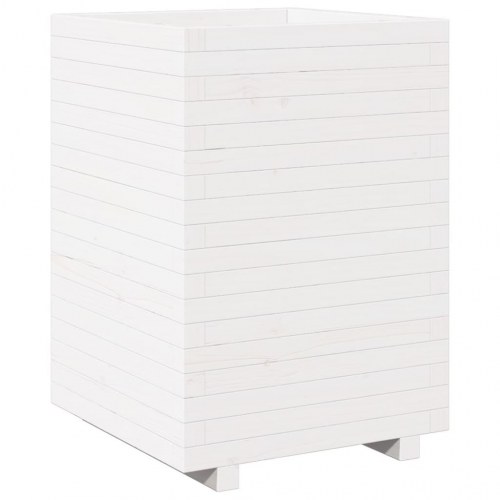 Plantekasse 50 x 50 x 72,5 cm i massivt fyrretræ - hvid