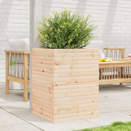 Plantekasse i massivt fyrretræ - 50 x 50 x 68,5 cm