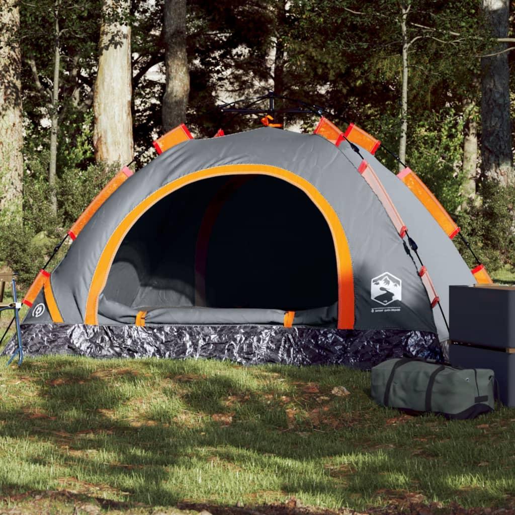 Personers Campingtelt Vandafvisende Quick Release Grå Orange