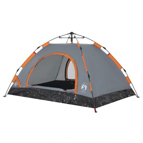 Campingtelt til 2 personer med quick-release - grå og orange