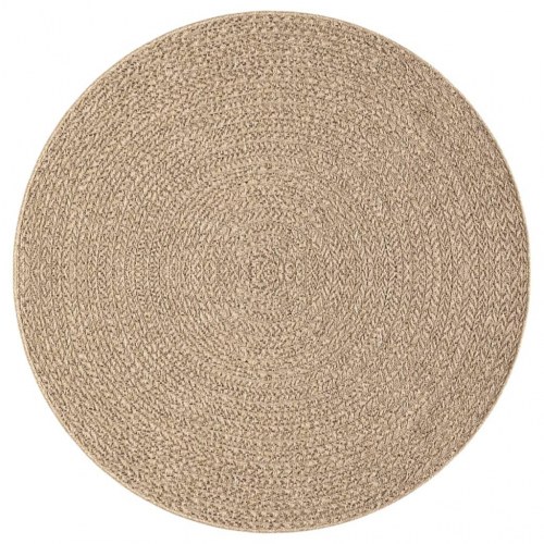Gulvtæppe ZIZUR Ø200 cm jute-look indendørs og udendørs