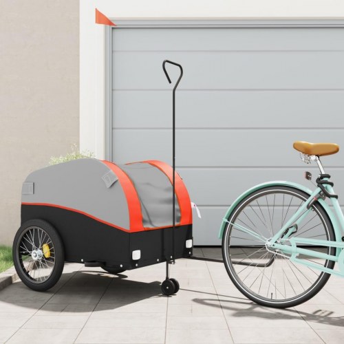 Cykelanhænger 45 kg - jern, sort/orange