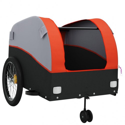 Cykelanhænger 45 kg - jern, sort/orange