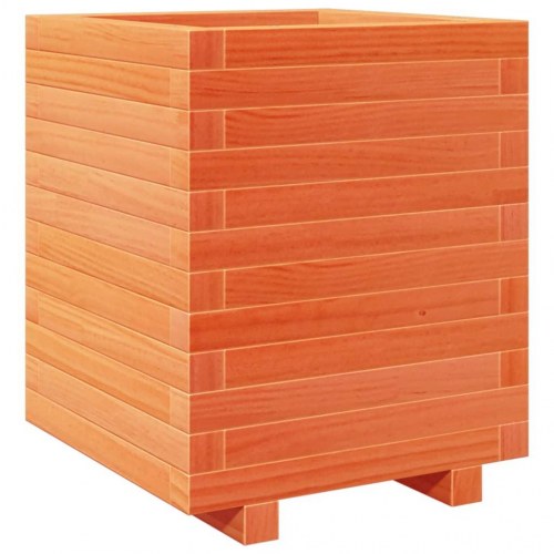 Plantekasse i massivt fyrretræ 40 x 40 x 49,5 cm - gyldenbrun