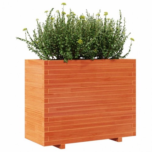 Plantekasse 90 x 40 x 72 cm i massivt fyrretræ - gyldenbrun