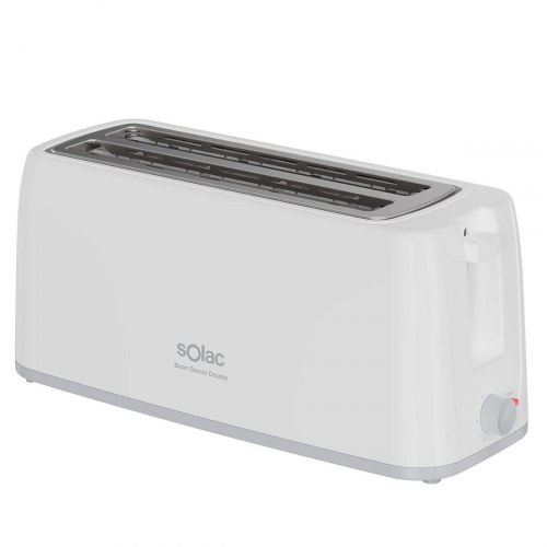 Solac TL5421 brødrister - 1200 W, 2 lange riller, hvid