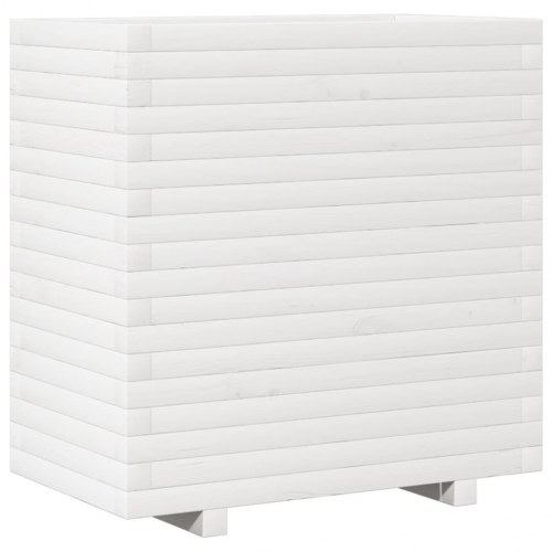 Plantekasse i massivt fyrretræ 70 x 40 x 72 cm - hvid