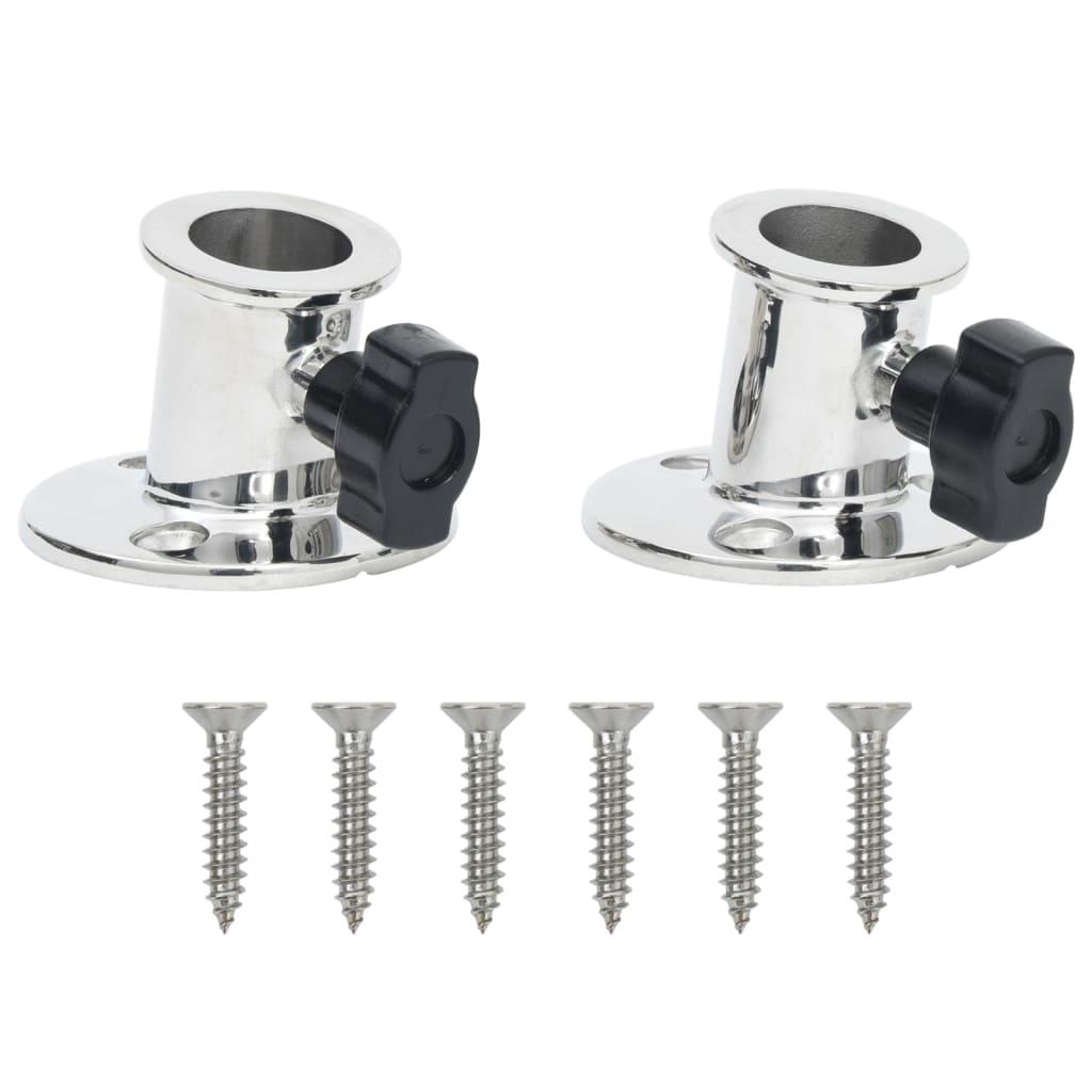 vidaXL runde bimini-baser 2 stk. til 26 cm rør rustfrit stål