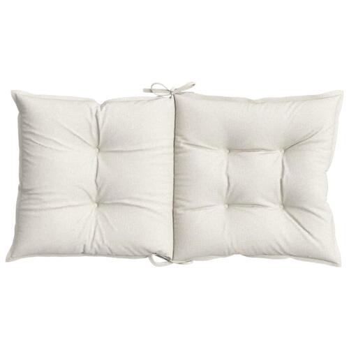 Stolehynder med lav ryg 2 stk. 100x50x7 cm stof cremefarvet
