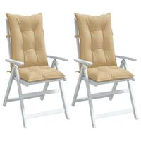 Stolehynder med høj ryg 2 stk. 120x50x7 cm stof beige