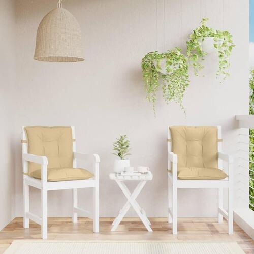 Stolehynder med lav ryg 2 stk. 100x50x7 cm stof beige